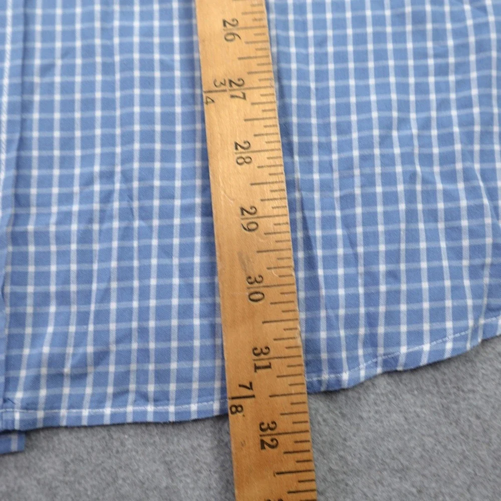 Panhandle Slim‎ Shirt Mens XL Blue Gingham Plaid Western Pearl Snap